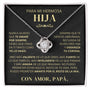 Regalo Para Hija | Te amo hija | Collar de nudo de amor