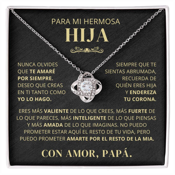 Regalo Para Hija | Te amo hija | Collar de nudo de amor