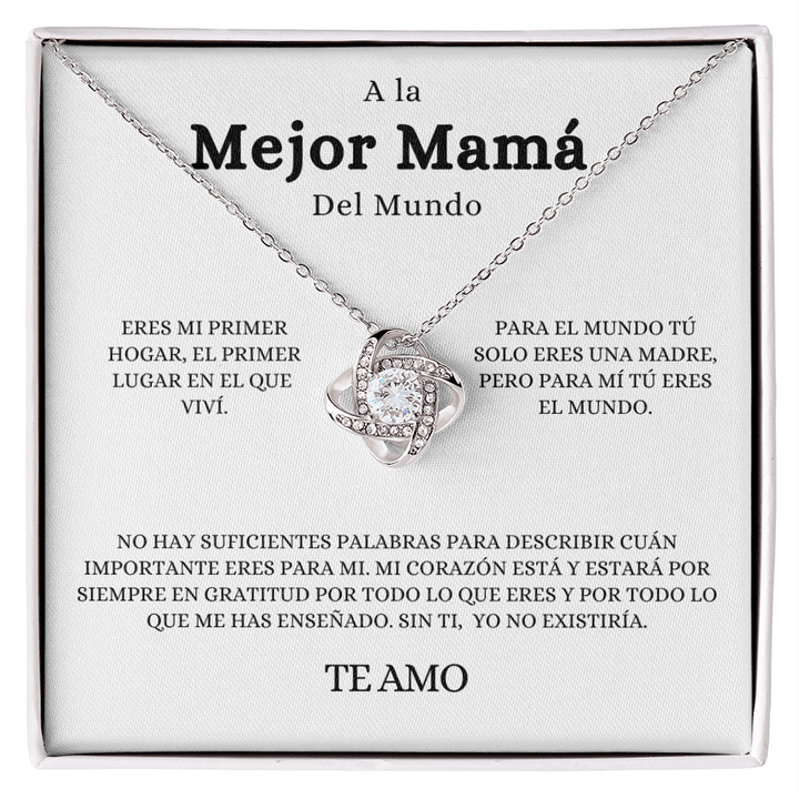 Regalo Para Madre | A La Mejor Mama | Collar de nudo de amo