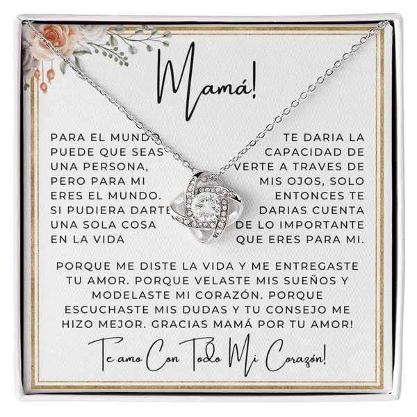 Regalo Para Madre | Te amo mamá | Collar de nudo de amor