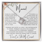 Regalo Para Madre | Te amo mamá | Collar de nudo de amor