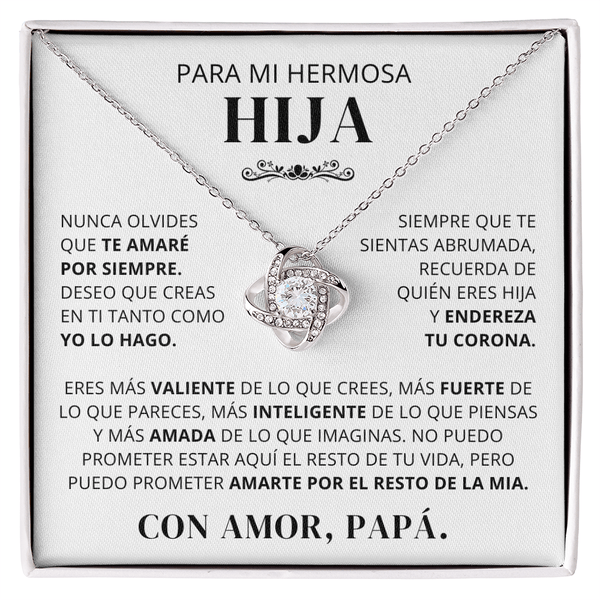 Regalo Para Hija | Siempre serás mi niña | Collar de nudo de amor
