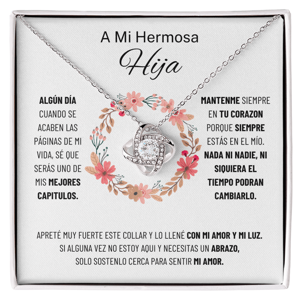 Regalo para mi hija | Mi hija más sucia | Collar con nudo de amor