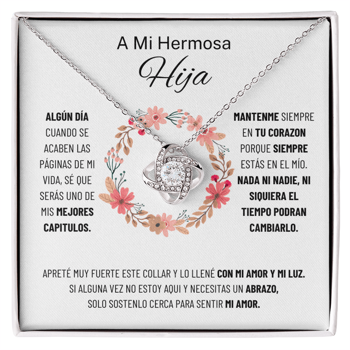 Regalo para mi hija | Mi hija más sucia | Collar con nudo de amor