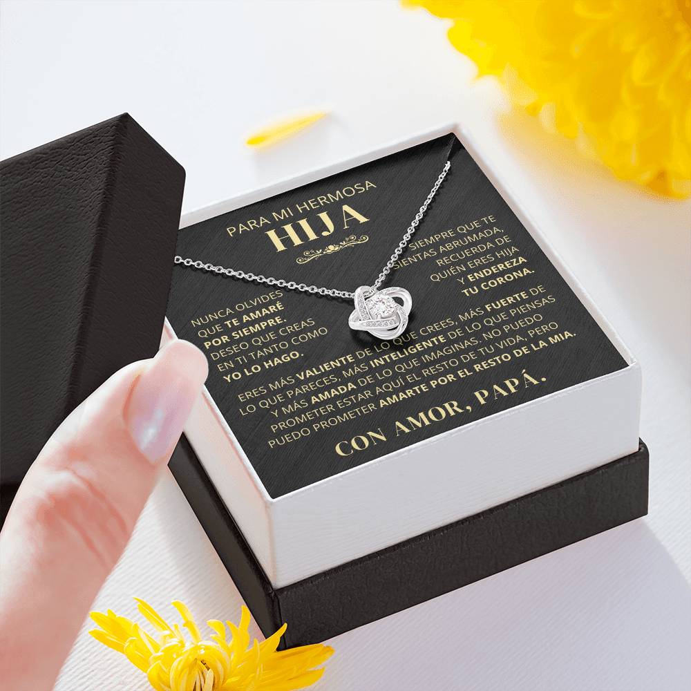 Regalo Para Hija | Te amo hija | Collar de nudo de amor