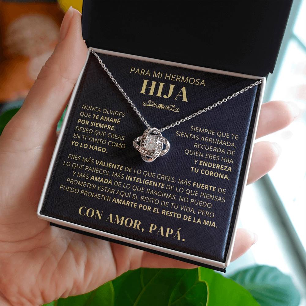 Regalo Para Hija | Te amo hija | Collar de nudo de amor