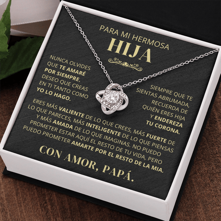 Regalo para Hija Personalizable | Te Amaré por Siempre | Collar Love Knot