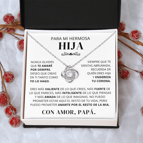 Regalo Para Hija | Siempre serás mi niña | Collar de nudo de amor