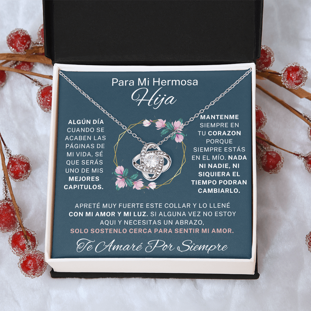 Regalo Para Hija | Contigo todo es mejor | Collar de nudo de amor