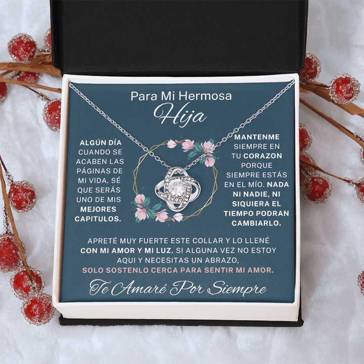 Regalo Para Hija | Contigo todo es mejor | Collar de nudo de amor