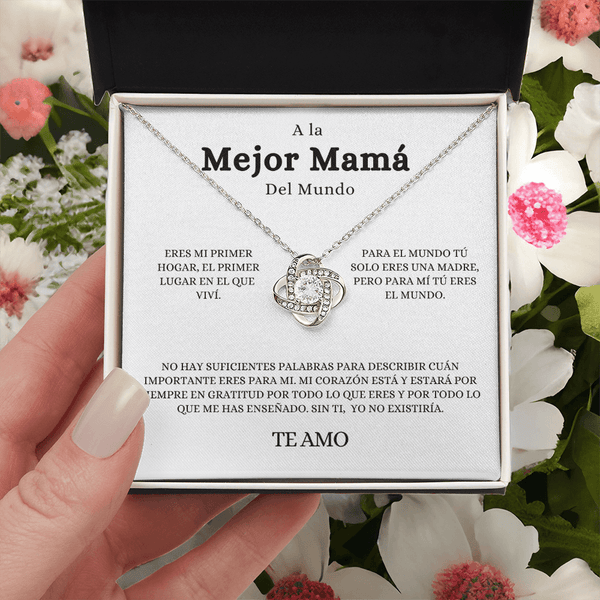 Regalo Para Madre | A La Mejor Mama | Collar de nudo de amo
