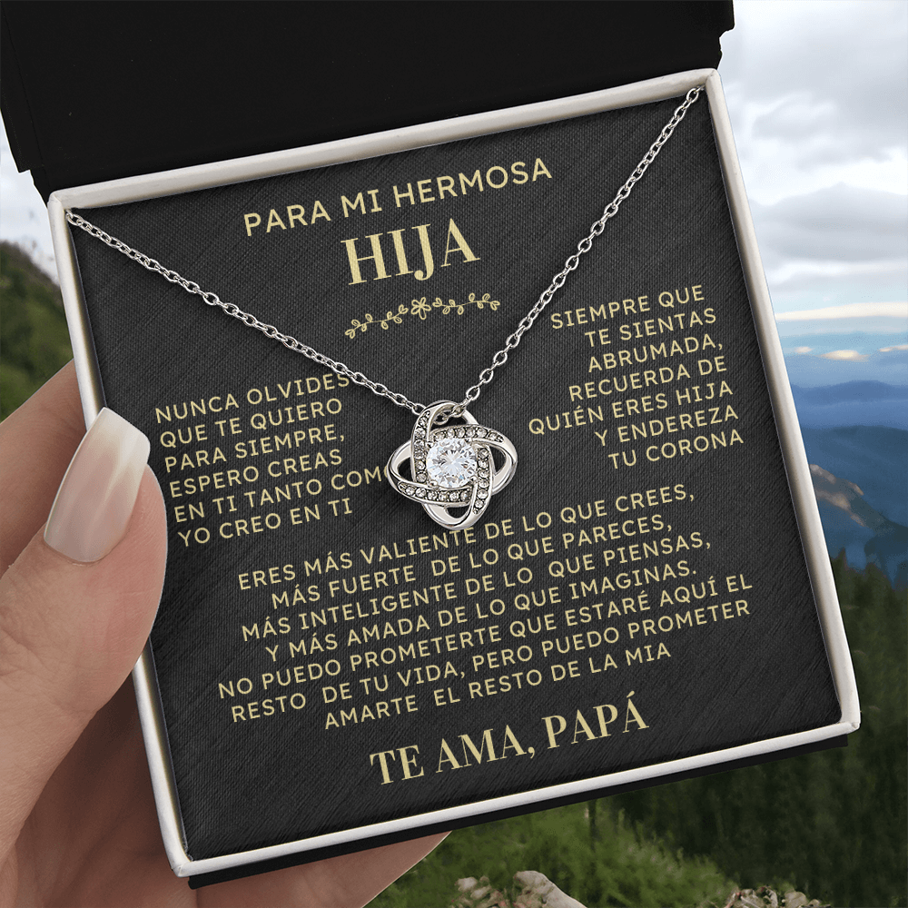 Regalo Para Hija | Contigo todo es mejor | Collar de nudo de amor