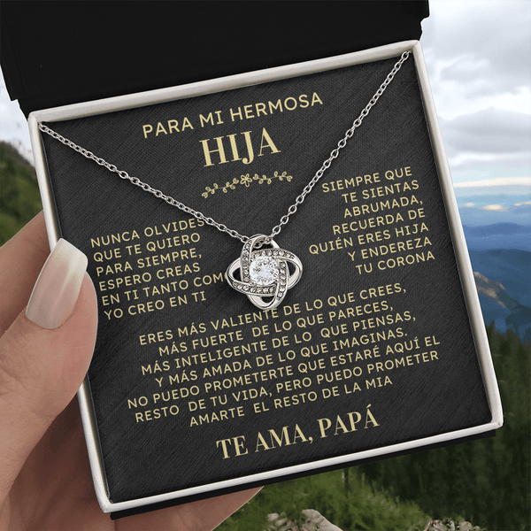 Regalo Para Hija | Contigo todo es mejor | Collar de nudo de amor