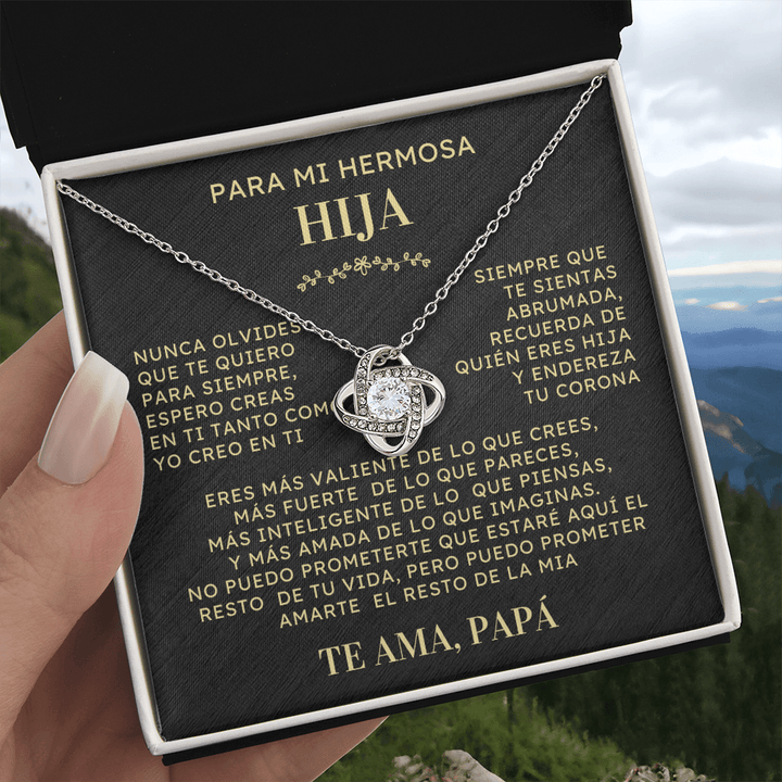 Regalo Para Hija | Contigo todo es mejor | Collar de nudo de amor