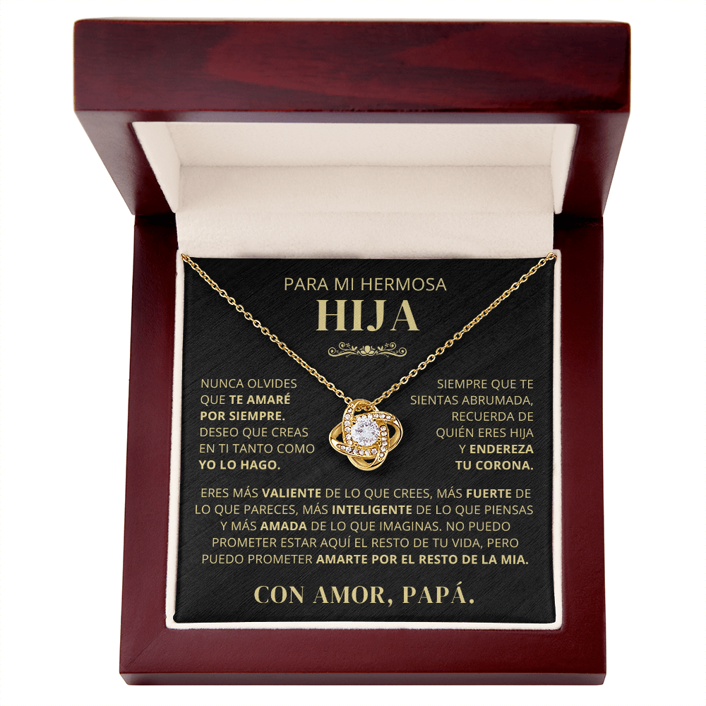 Regalo para Hija Personalizable | Te Amaré por Siempre | Collar Love Knot