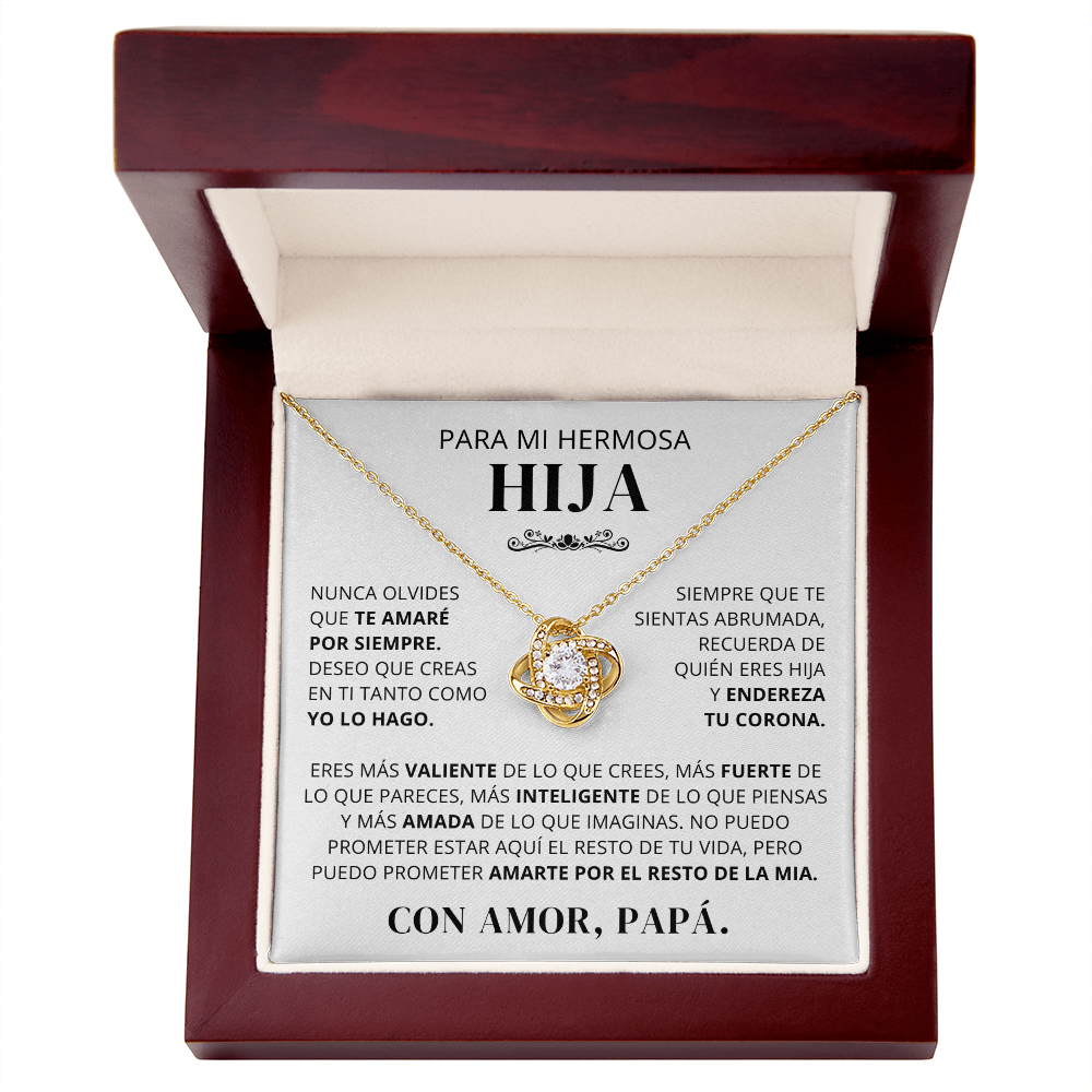 Regalo Para Hija | Siempre serás mi niña | Collar de nudo de amor