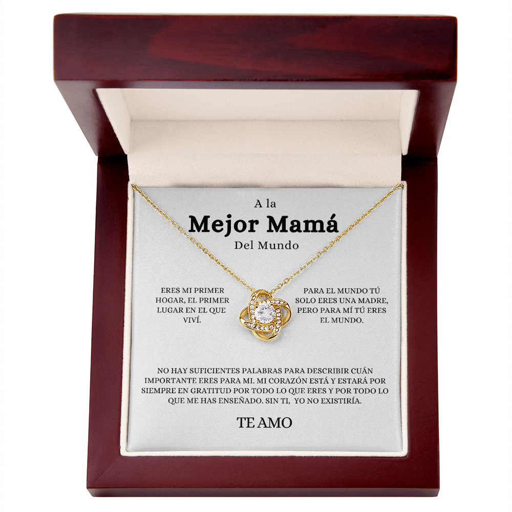 Regalo Para Madre | A La Mejor Mama | Collar de nudo de amo