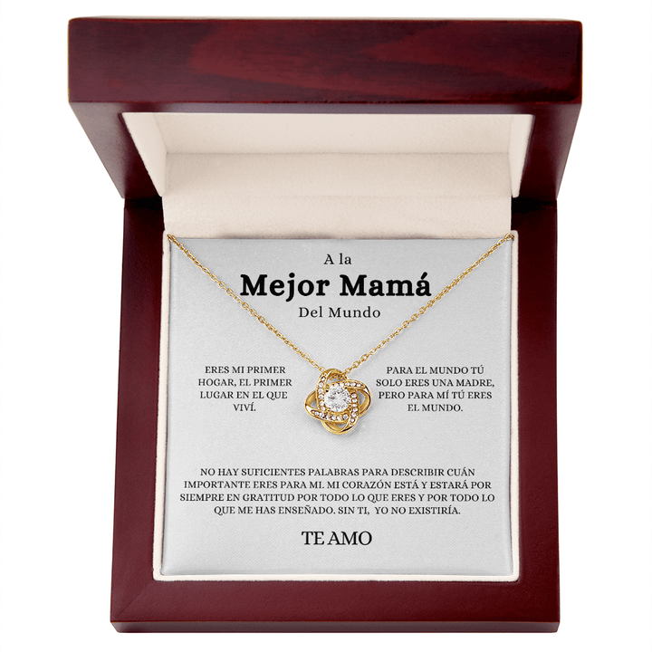 Regalo Para Madre | A La Mejor Mama | Collar de nudo de amo