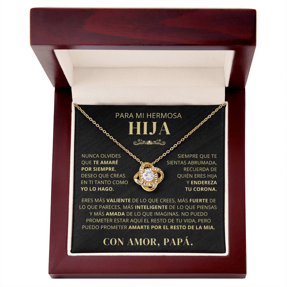 Regalo Para Hija | Te amo hija | Collar de nudo de amor