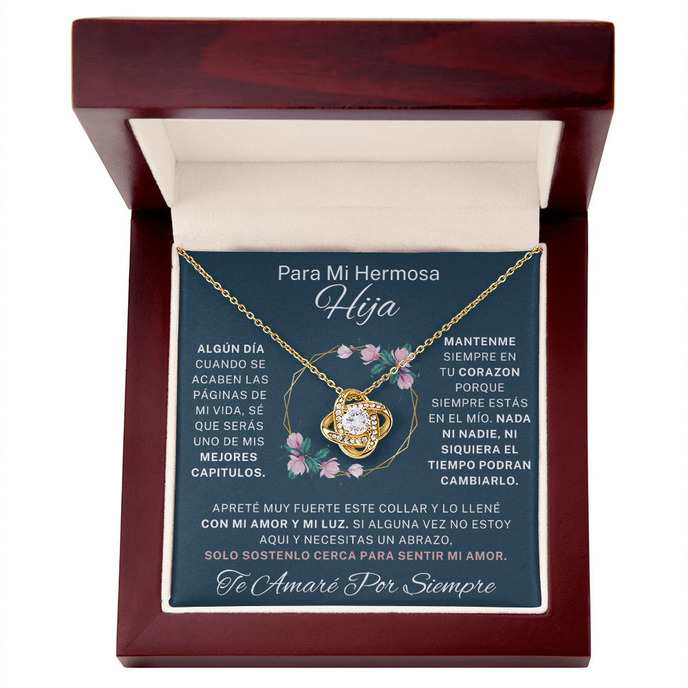 Regalo Para Hija | Contigo todo es mejor | Collar de nudo de amor