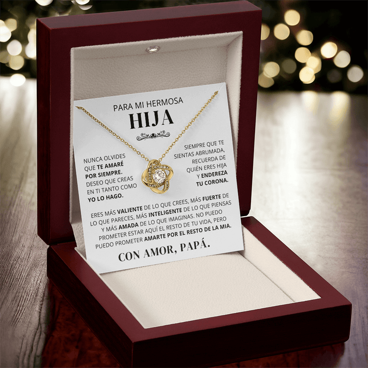 Regalo Para Hija | Siempre serás mi niña | Collar de nudo de amor