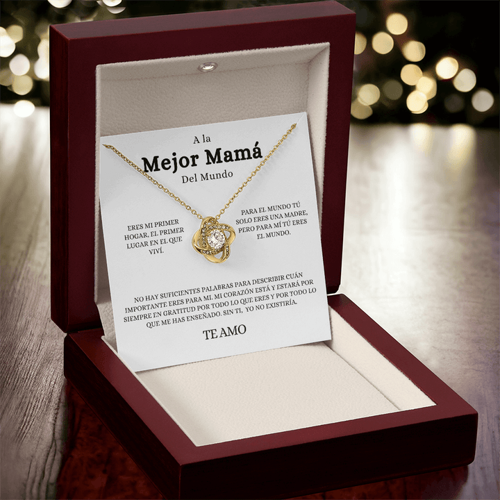 Regalo Para Madre | A La Mejor Mama | Collar de nudo de amo