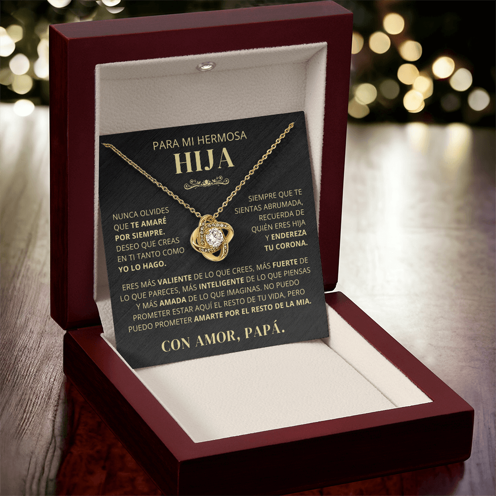 Regalo para hija | Eres mi todo| Collar con nudo de amor