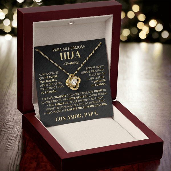 Regalo para hija | Eres mi todo| Collar con nudo de amor