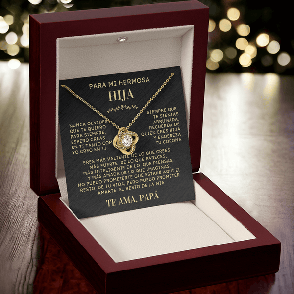 Regalo Para Hija | Contigo todo es mejor | Collar de nudo de amor