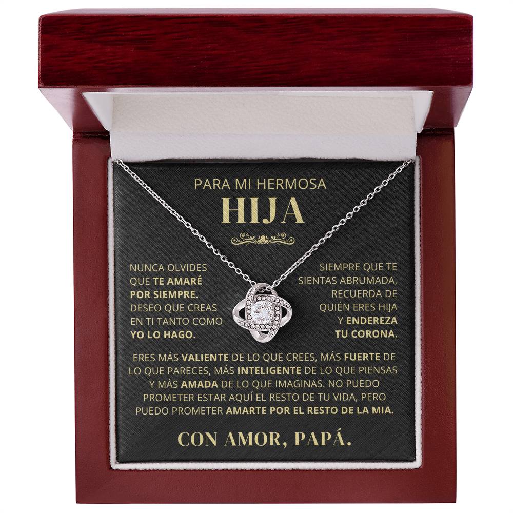 Regalo Para Hija | Te amo hija | Collar de nudo de amor