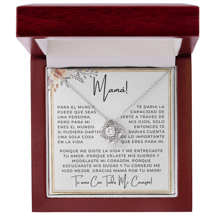 Regalo Para Madre | Te amo mamá | Collar de nudo de amor