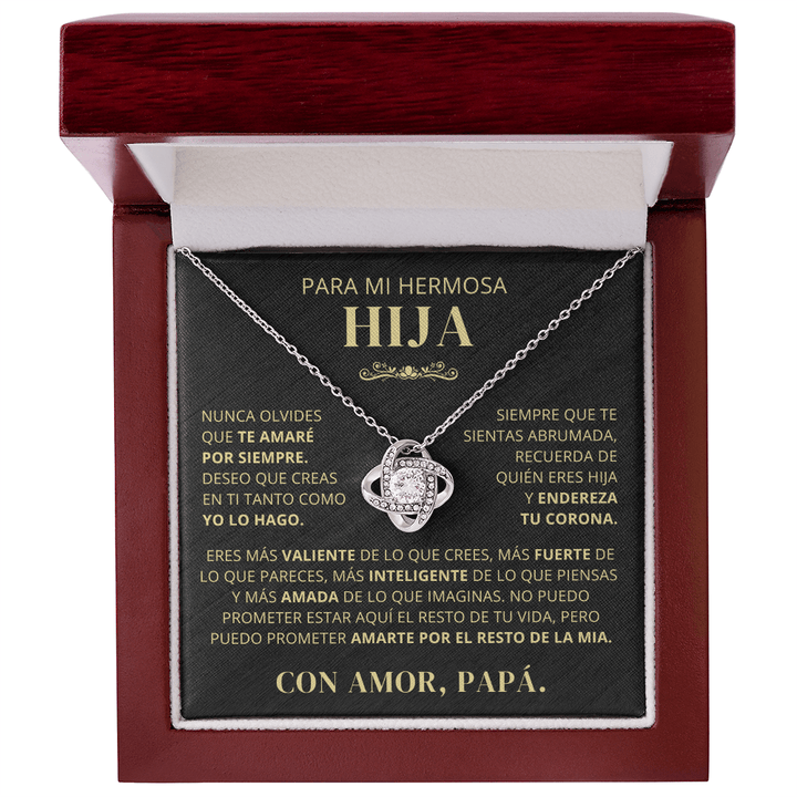 Regalo para Hija Personalizable | Te Amaré por Siempre | Collar Love Knot