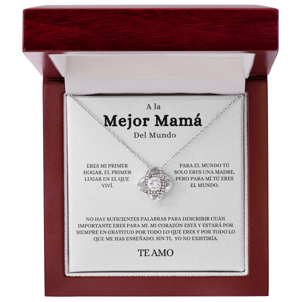 Regalo Para Madre | A La Mejor Mama | Collar de nudo de amo
