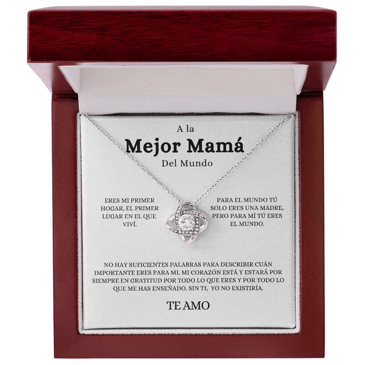 Regalo Para Madre | A La Mejor Mama | Collar de nudo de amo