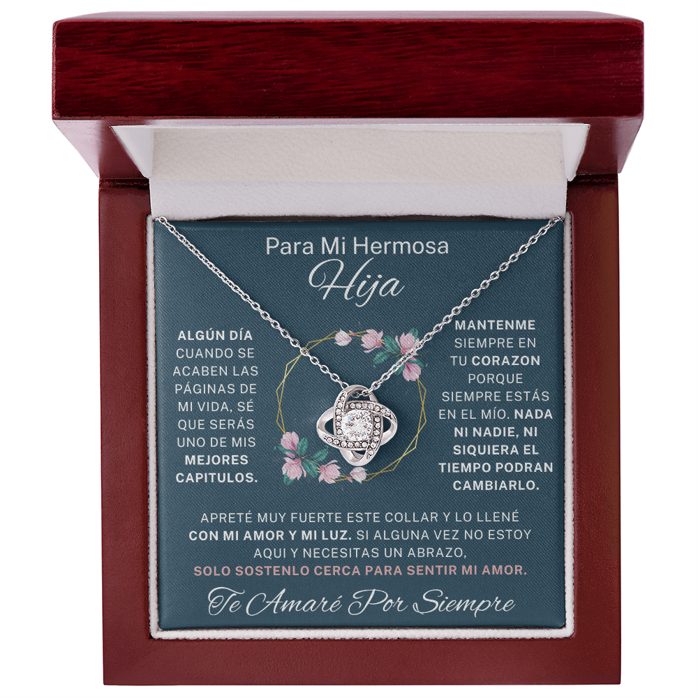 Regalo Para Hija | Contigo todo es mejor | Collar de nudo de amor