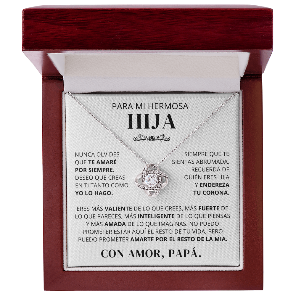 Regalo Para Hija | Siempre serás mi niña | Collar de nudo de amor