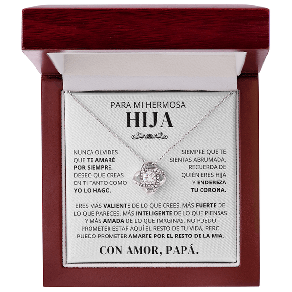 Regalo Para Hija | Siempre serás mi niña | Collar de nudo de amor