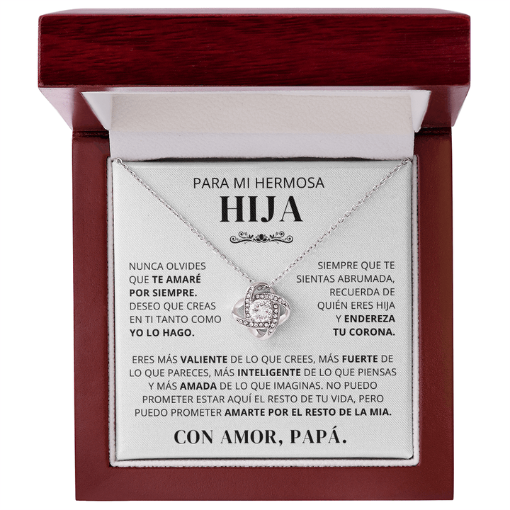 Regalo Para Hija | Siempre serás mi niña | Collar de nudo de amor