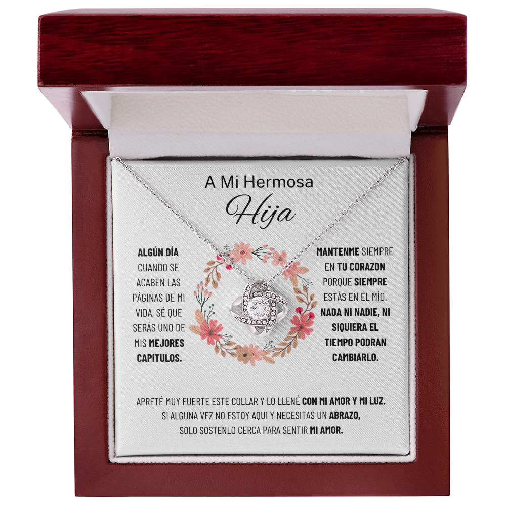 Regalo para mi hija | Mi hija más sucia | Collar con nudo de amor