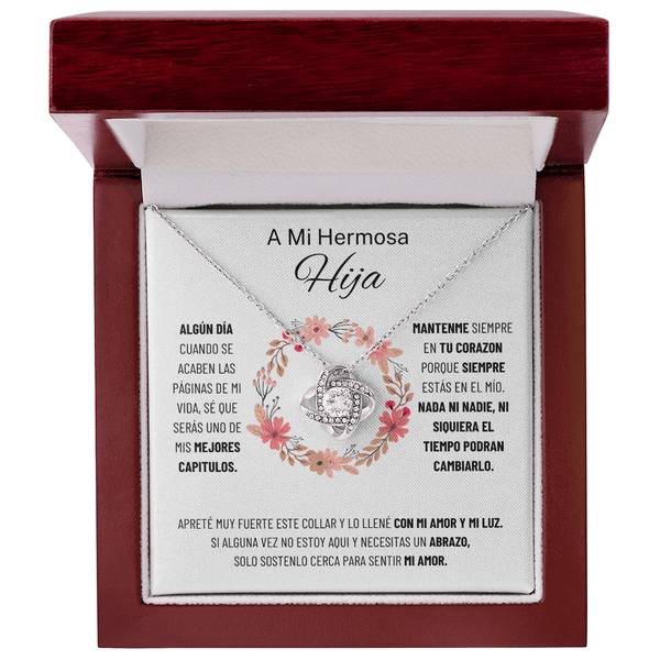 Regalo para mi hija | Mi hija más sucia | Collar con nudo de amor