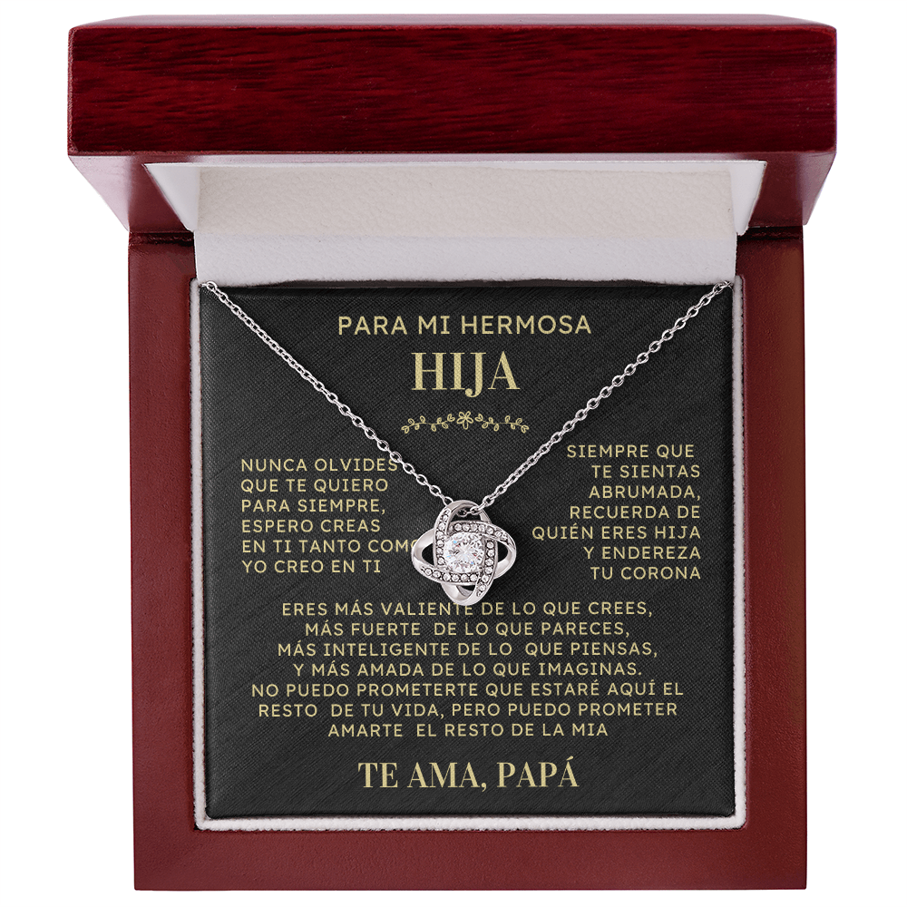 Regalo Para Hija | Contigo todo es mejor | Collar de nudo de amor