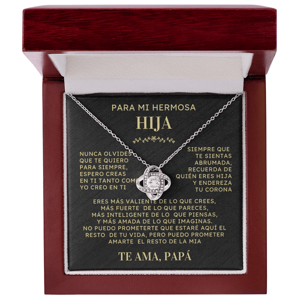 Regalo Para Hija | Contigo todo es mejor | Collar de nudo de amor