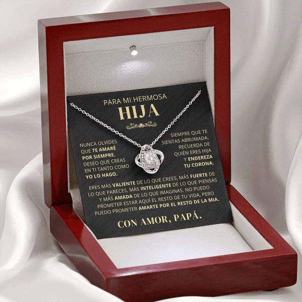 Regalo Para Hija | Te amo hija | Collar de nudo de amor