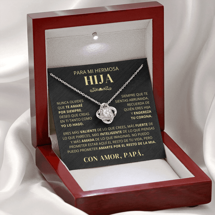 Regalo para Hija Personalizable | Te Amaré por Siempre | Collar Love Knot
