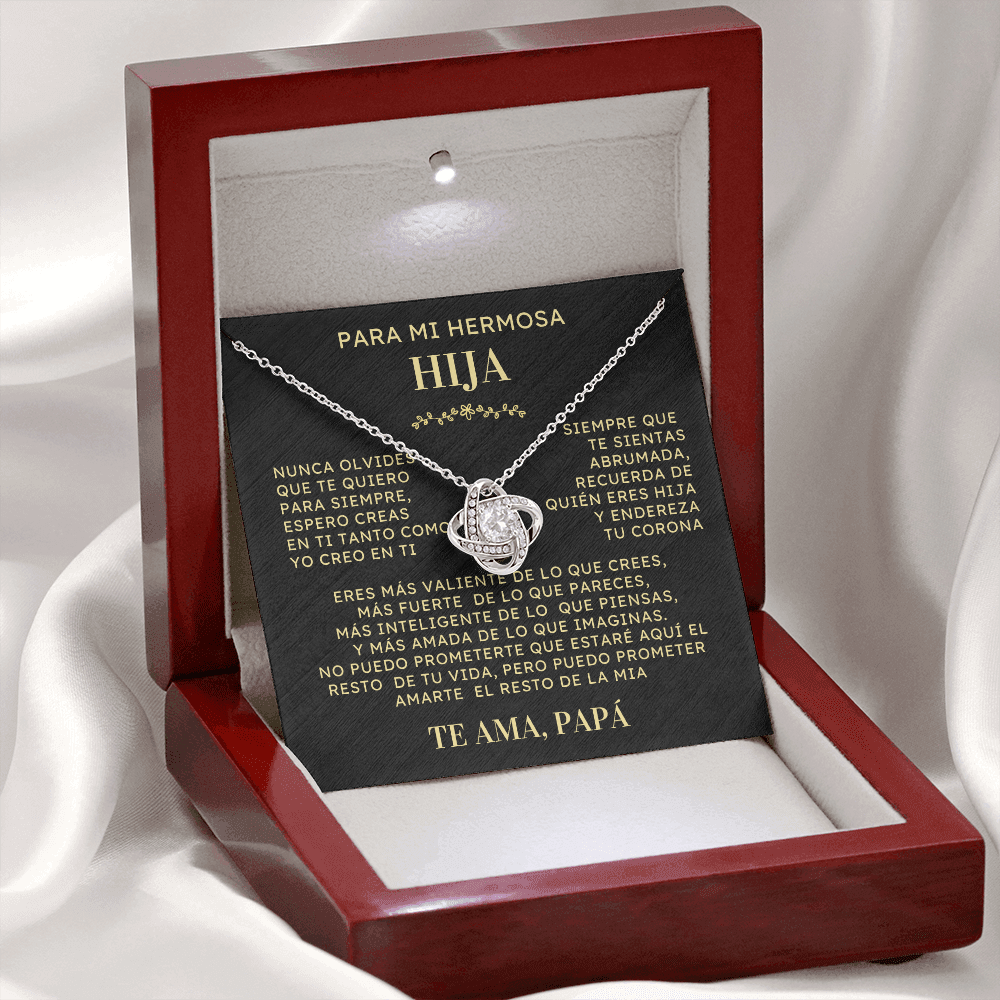 Regalo Para Hija | Contigo todo es mejor | Collar de nudo de amor