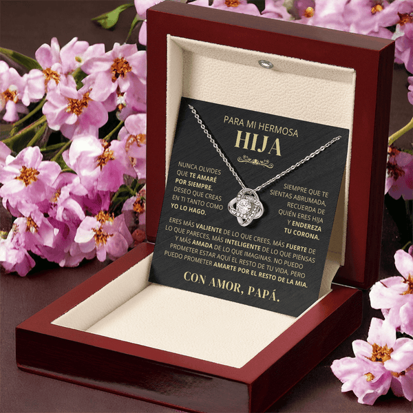 Regalo para hija | Eres mi todo| Collar con nudo de amor