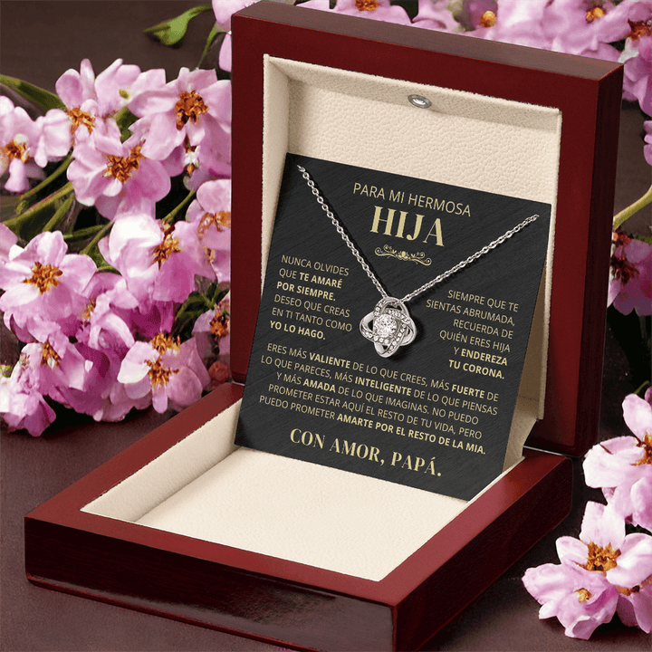 Regalo para hija | Eres mi todo| Collar con nudo de amor