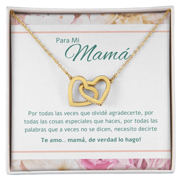 Regalo Para Madre | Gracias por darme la vida | Collar de corazones entrelazados