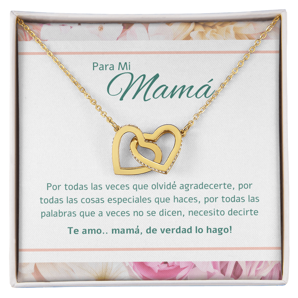 Regalo Para Madre | Gracias por darme la vida | Collar de corazones entrelazados