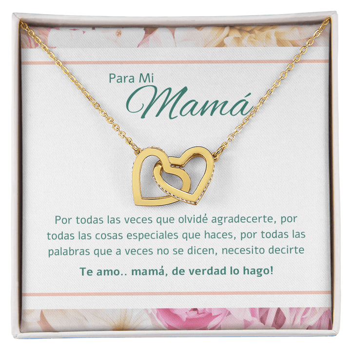 Regalo Para Madre | Gracias por darme la vida | Collar de corazones entrelazados